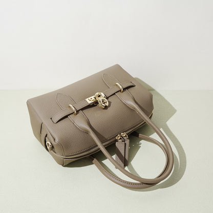 The  Luxe Lock Satchel-Elegant Structured Handbag