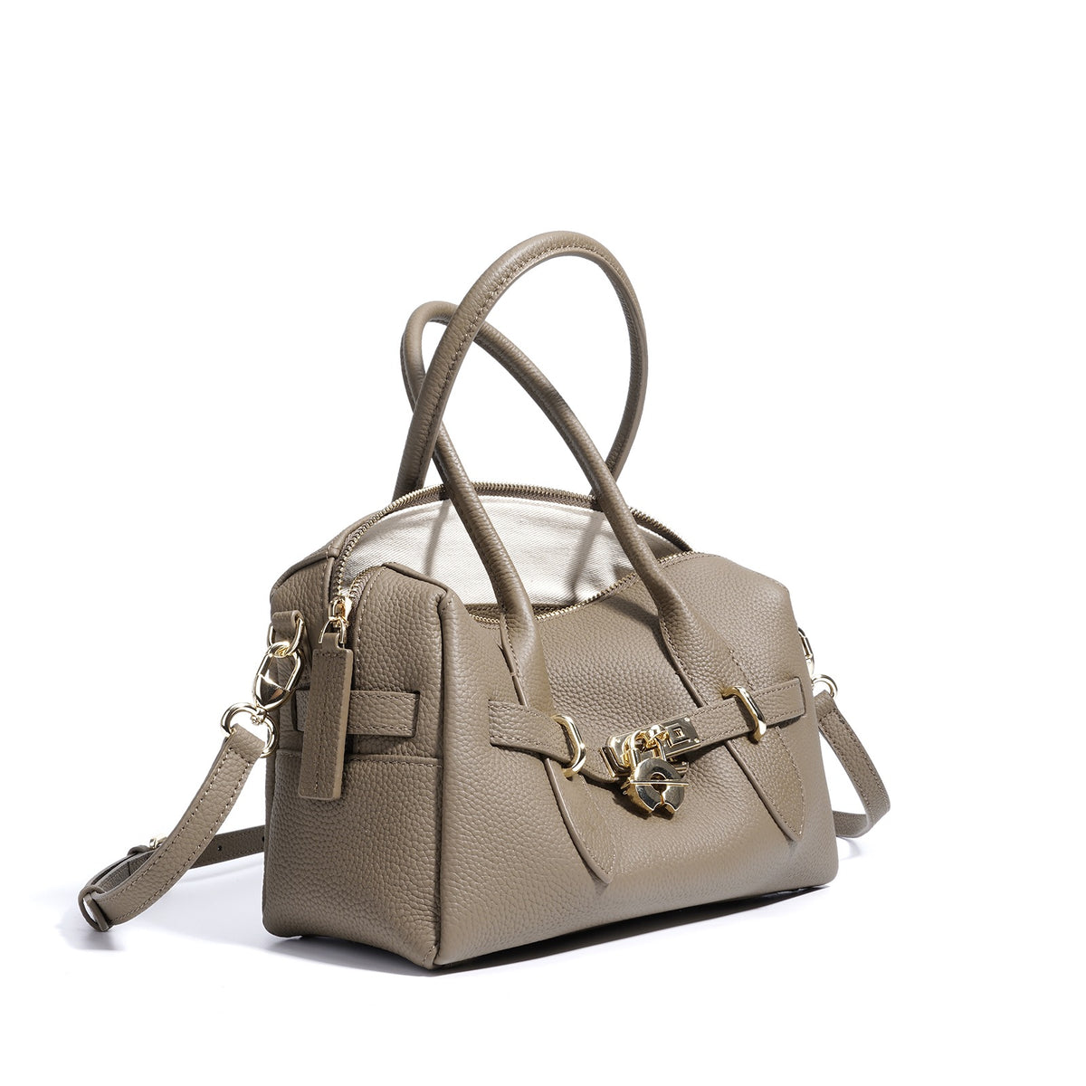 The  Luxe Lock Satchel-Elegant Structured Handbag