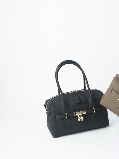 Raymond Lebeck Luxe Lock Satchel-Elegant Structured Handbag